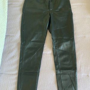 High Rise Black Faux Leather Pants